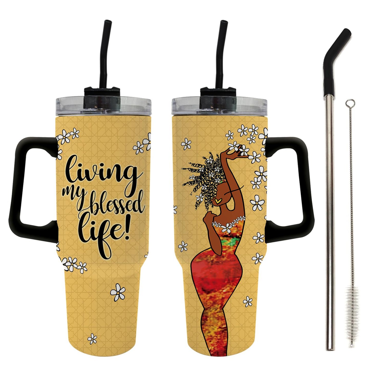 PRE-ORDER: 40oz Inspirational Tumbler with Handle (2 Designs)