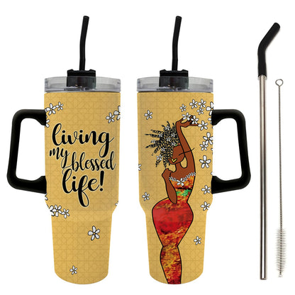 PRE-ORDER: 40oz Inspirational Tumbler with Handle (2 Designs)