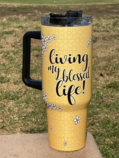 PRE-ORDER: 40oz Inspirational Tumbler with Handle (2 Designs)